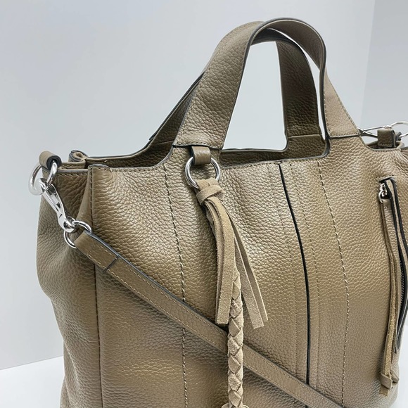 Vince Camuto | Caol Deep Moss Pebble Leather Large Handbag Tote Shoulder Strap - Picture 5 of 15